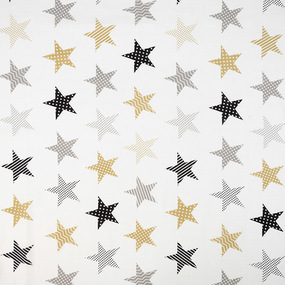 Ткань на отрез муслин 135 см 8104/2 Звезды пэчворк цвет бежевый фото