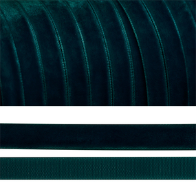 Лента бархатная 20 мм TBY LB2039 цвет т-зеленый 1 метр фото