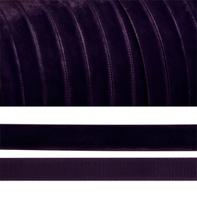 Лента бархатная 20 мм TBY LB2059 цвет т-фиолетовый 1 метр фото