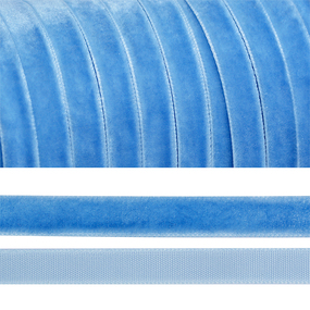 Лента бархатная 20 мм TBY LB2083 цвет голубой 1 метр фото