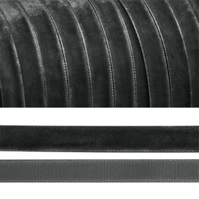 Лента бархатная 6 мм TBY LB0664 цвет т-серый 1 метр фото