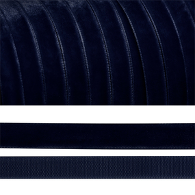 Лента бархатная 10 мм TBY LB1054 цвет т-синий 1 метр фото