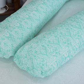 Наволочка бязь на подушку для беременных U-образная 402/16 Дамаск цвет мята фото