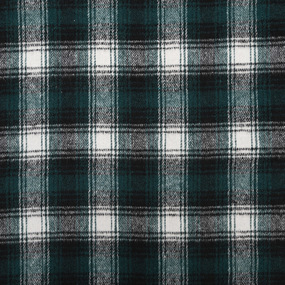 Ткань на отрез фланель Рубашечная №43 цвет изумрудно-черная фото