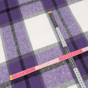Ткань на отрез фланель Рубашечная №31 темно-фиолетовая клетка фото