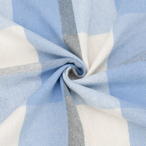 Ткань на отрез фланель Рубашечная №18 серо-голубая клетка фото