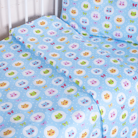 Постельное белье в детскую кроватку из бязи ГОСТ 92222 с простыней на резинке фото