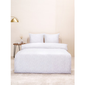 Постельное белье VT из полисатина жаккард белый 1.5 сп с наволочками 70/70 фото