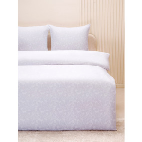 Постельное белье VT из полисатина жаккард белый 1.5 сп с наволочками 70/70 фото