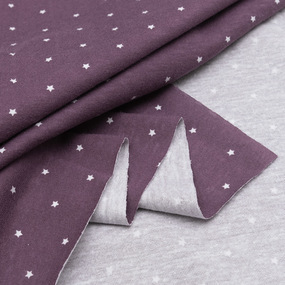 Ткань на отрез кулирка R1588-V1 Мелкие звездочки цвет фиолетовый фото