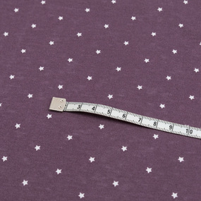 Ткань на отрез кулирка R1588-V1 Мелкие звездочки цвет фиолетовый фото