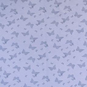 Ткань на отрез кулирка 2153-V5 Бабочки цвет сиреневый фото