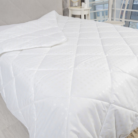 Одеяло Лебяжий пух чехол тик Шашки цвет белый 150 гр/м2 172/205 см фото