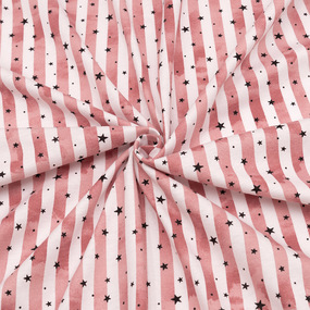 Ткань на отрез кулирка R3336-V2 Звездопад на полосе цвет розовый фото