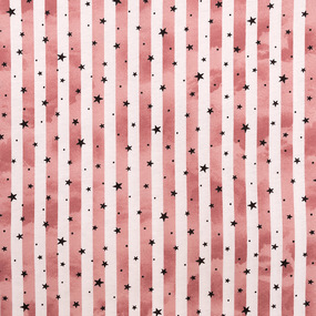 Ткань на отрез кулирка R3336-V2 Звездопад на полосе цвет розовый фото