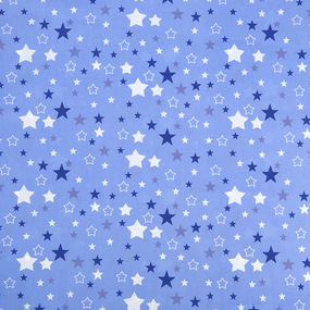 Ткань на отрез поплин 150 см 2258/1 Звездочки цвет голубой фото