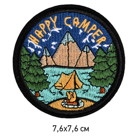 Термоаппликации арт.TBY-2214 Happy Camper 7,6х7,6см фото