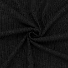Ткань на отрез трикотаж лапша №3 цвет черный фото
