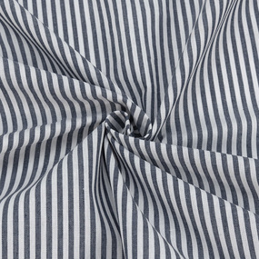 Рубашечная ткань на отрез №7 Полоса цвет темно-синий фото