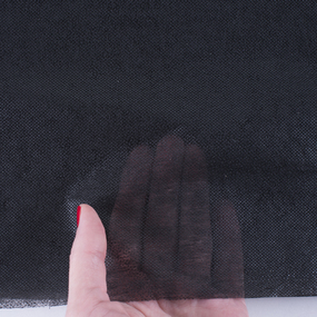 Ткань на отрез флизелин 90 см 30 гр/м2 цвет черный фото