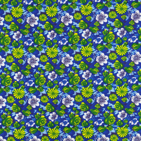 Ткань на отрез фланель 150 см Желтые цветы на синем фото