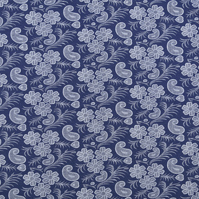 Ткань на отрез кулирка 1112-V13 Пейсли цвет синий фото