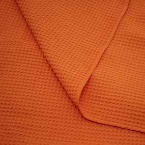 Вафельная накидка на резинке для бани и сауны Премиум женская с широкой резинкой цвет 164 оранжевый фото