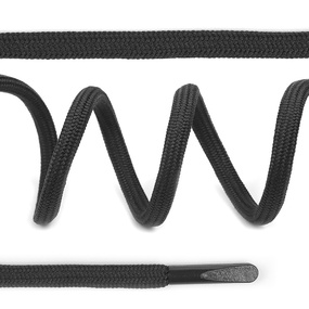 Шнурки круглые полиэфир 4 мм цв. т.серый F312 арт.TBY 7290-0036, длина 130 см уп. 2 шт фото