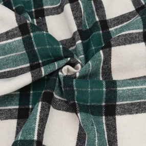 Ткань на отрез фланель Рубашечная №41 цвет зелено-черная фото