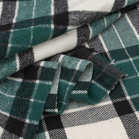 Ткань на отрез фланель Рубашечная №41 цвет зелено-черная фото