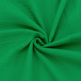 Ткань на отрез муслин гладкокрашеный 140 см цвет зеленая трава фото