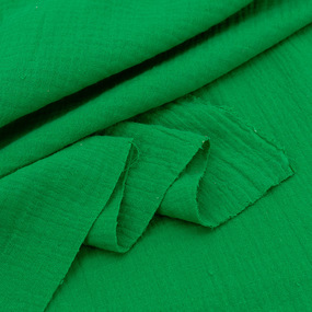 Ткань на отрез муслин гладкокрашеный 140 см цвет зеленая трава фото