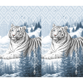 Вафельное полотно набивное 150 см 3094-1 Бенгальский тигр фото