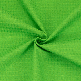 Ткань на отрез вафельное полотно гладкокрашенное 150 см 240 гр/м2 7х7 мм цвет 044 цвет зеленый фото