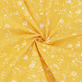 Ткань на отрез ранфорс 240 см №8 Плетение роз на желтом фото