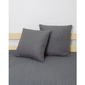 Чехол декоративный для подушки с молнией, ультрастеп цвет 002 графит 45/45 см фото