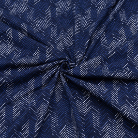 Ткань на отрез кулирка R2213-V1 Ёлочка цвет синий фото