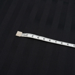 Ткань на отрез страйп сатин полоса 1х1 см 240 см 135 гр/м2 цвет черный фото
