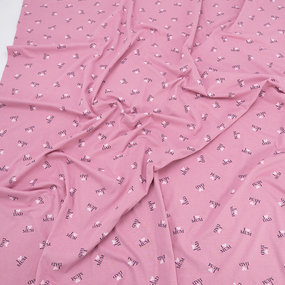 Ткань на отрез кулирка 2408-V2 Mom and dad цвет розовый фото