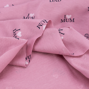 Ткань на отрез кулирка 2408-V2 Mom and dad цвет розовый фото