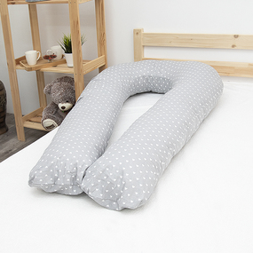 Наволочка бязь на подушку для беременных U-образная 1746/17 цвет серый фото