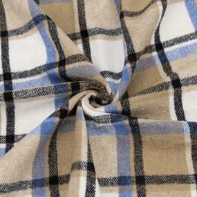 Ткань на отрез фланель Рубашечная №42 цвет коричнево-голубая фото
