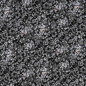Ткань на отрез штапель 150 см Цветочная ночь цвет черный фото