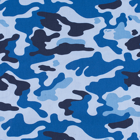 Ткань на отрез бязь ГОСТ Шуя 220 см 20126/2 Камуфляж цвет синий фото