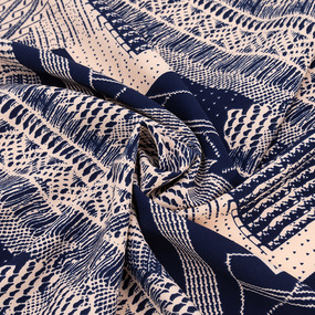 Ткань на отрез барби Абстракция на темно-синем фото