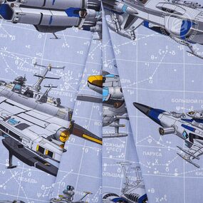 Поплин набивной десткий ширина 150 см АД — 12840-1 Космолёт фото