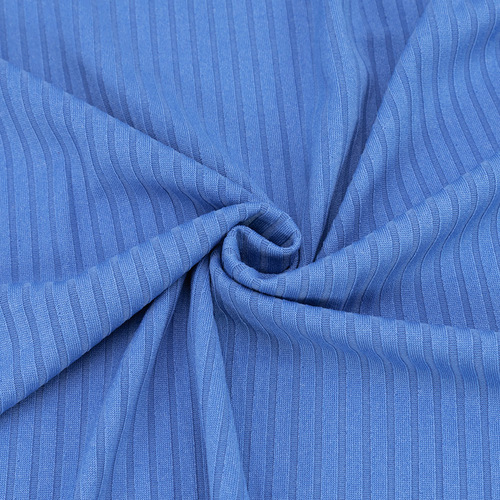 Ткань на отрез трикотаж лапша №8 цвет темно-голубой фото 1