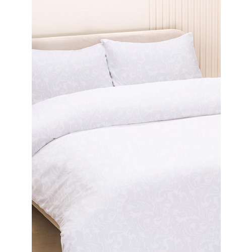 Постельное жаккард Белый 2-х сп с евро простыней с наволочками 50/70 фото 14