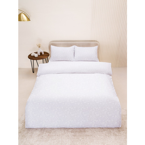 Постельное жаккард Белый 2-х сп с евро простыней с наволочками 50/70 фото 7