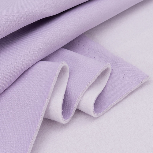 Ткань на отрез футер 3-х нитка компакт пенье начес цвет светло-лиловый фото 2
